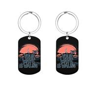 FJQWKLF Portachiavi Windsurf Your Wave Is Walking per uomo e donna, portachiavi in metallo bifacciale, adatto per portafoglio, auto, chiavi, accessori