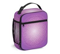 FJQWKLF Portapranzo astratto per donne e giovani - Fiore a vita, anima d'amore, borsa da pranzo riutilizzabile da uomo - piccolo portapranzo isolato per picnic da lavoro, viola