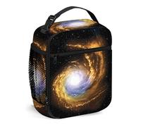 FJQWKLF Portapranzo Galaxy per uomini e donne, portapranzo piccolo per ufficio, lavoro, picnic, modello colorato con vista sull'universo cosmico, portapranzo portatile riutilizzabile, viola arancione