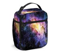 FJQWKLF Portapranzo Galaxy per uomini e donne, portapranzo piccolo per ufficio, lavoro, picnic, modello Galaxy, montagne al tramonto, portapranzo portatile riutilizzabile, marrone giallo