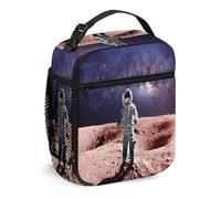 FJQWKLF Portapranzo Galaxy per uomini e donne, portapranzo piccolo per ufficio, lavoro, picnic, spazio esterno, terra, pianeta Luna, portapranzo portatile riutilizzabile, bianco