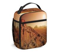 FJQWKLF Portapranzo Galaxy per uomini e donne, portapranzo piccolo per ufficio, lavoro, picnic, stampa pianeta stelle, portapranzo portatile riutilizzabile nero viola