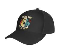 FJQWKLF Relax The Dj is Here Berretto da Baseball per Uomo Donna Cappello da papà Regolabile Cappellino da Camionista Casual da Esterno Cappelli da Sole Neri