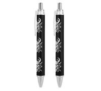 FJQWKLF Samurai Warrior Oni Mask Penna a sfera carina per donna e uomo Penna a sfera retrattile da 0,5 mm per lavoro 2 pezzi
