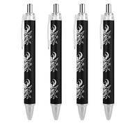 FJQWKLF Samurai Warrior Oni Mask Penna a sfera carina per donne e uomini Penna a sfera retrattile da 0,5 mm per lavorare 4 pezzi