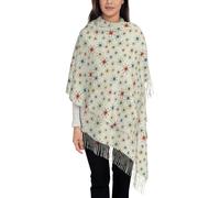 FJQWKLF Sciarpa da donna con motivo a stelle atomiche, classica sciarpa in pashmina con nappe, morbida sciarpa calda autunnale e invernale