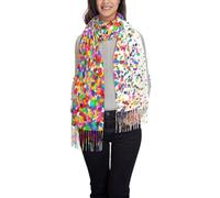 FJQWKLF Sciarpa da donna con pois colorati, classica sciarpa in pashmina con nappe, morbida sciarpa calda autunnale invernale