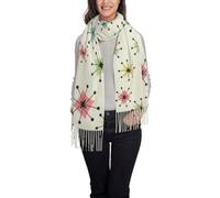 FJQWKLF Sciarpa invernale - Modello stelle atomiche Sciarpe lunghe da donna Scialle caldo con nappe Stola per donne Signore