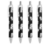 FJQWKLF Sea Otters on The Water Penna a sfera a scatto con inchiostro blu, punta fine da 0,5 mm, per ufficio, 4 pezzi