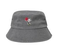 FJQWKLF Simpatico Panda Seduto su Un Cappello a Secchiello Rosa per Uomo e Donna Cappello da Sole da Viaggio Estivo in Cotone Lavato da Spiaggia