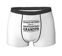 FJQWKLF Sono in Pensione, Sono Un Professionista, Nonno, pensionamento, Regali 2023, Boxer da Uomo, Boxer Elasticizzati, Boxer da Uomo