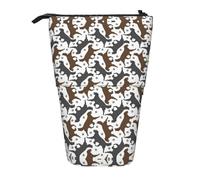 FJQWKLF T Flat Coated Retriever Stampa Matita Custodia telescopica Borsa multifunzionale per articoli di cancelleria Scatola per ufficio