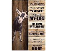 FJQWKLF Targa in metallo con scritta Capra, sono il tuo amico, partner, divertente, per bar, ristoranti, cucine, soggiorni, bagni, casa, decorazione da parete, 8x12 pollici