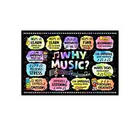 FJQWKLF Targhe in metallo in metallo per arte musicale Perché la musica Stampa poster Aula di musica Targa Decorazione Home School Club Decorazione da parete 12x16 pollici