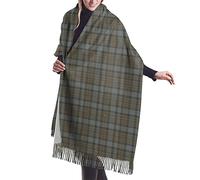 FJQWKLF Tartan Fraser Donna Coperta Sciarpa Lungo Scialle Graham Clan Tartan Cashmere Feel Scialle Avvolgere Sciarpa Calda Invernale 77x27 pollici