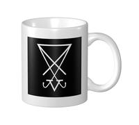 FJQWKLF Tazza da caffè satanica con sigillo occulto di Lucifero. La tazza in ceramica può ospitare 11 OZ