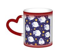 FJQWKLF Tazze magiche per caffè di pecora - Tazze personalizzate sensibili al calore che cambiano colore nel cielo, regalo di compleanno