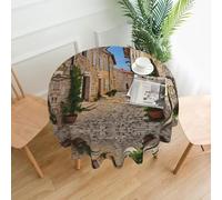 FJQWKLF Tovaglia rotonda toscana italiana, impermeabile, resistente alle pieghe, riutilizzabile. Utilizzato in cucine, ristoranti e feste. 60 pollici.
