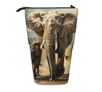 FJQWKLF vecchio elefante e giovane elefante stampa matita custodia telescopica custodia multifunzionale per articoli di cancelleria scatola per ufficio