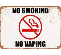FJQWKLF Vietato fumare, non svapare, cartello in metallo dall'aspetto vintage, 8x12 pollici