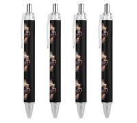 FJQWKLF Yorkshire Yorkie Dog Penna a sfera carina per donna e uomo Penna a sfera retrattile da 0,5 mm per lavoro 4 pezzi