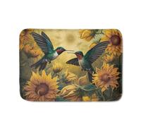 FJQWKLF Zerbino con colibrì per interni, antiscivolo, con retro in gomma, ideale per il bagno, leggero e lavabile, perfetto anche come zerbino per esterni per giardino, garage, patio e veranda.