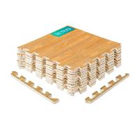 FJROnline - Tappetino per pavimenti in legno con 10 piastrelle ad incastro in schiuma per esercizi di palestra, 30 x 30 cm