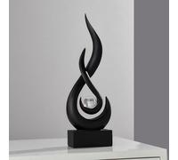 FJSPERM Decorazione nera moderna fiamma statua decorazioni per soggiorno, minimalista statue mensola accenti decorativi, sculture d'arte astratta, decorazione per sala da pranzo, ufficio, tavolino