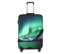 FJWSLCH Aurora Borealis, copertura per valigia, approvata TSA, elastica, antigraffio, da viaggio, lavabile, adatta per bagagli da 45-81 cm, Nero , L