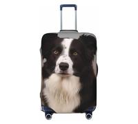 FJWSLCH Border Collie Copertura per bagagli per valigie TSA approvato copertura elastica antigraffio per bagagli da viaggio copertura lavabile per trolley adatta per bagagli da 45,7 a 81,7 cm, Nero ,