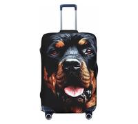 FJWSLCH Cool Rottweiler Dog Art - Copertura per valigia, approvata TSA, elastica, antigraffio, da viaggio, lavabile, adatta per bagagli da 45-81 cm, Nero , M