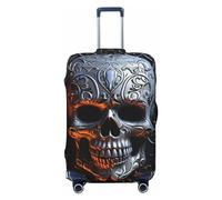 FJWSLCH Cool Skull Graphics Copertura per bagagli per valigia TSA Approvato Copertura elastica per valigie antigraffio Copertura protettiva per bagagli da viaggio Lavabile Custodia per trolley Adatto