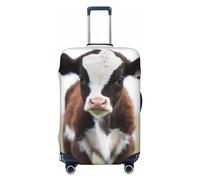 FJWSLCH Copertura per bagagli a forma di mucca per valigia, approvata TSA, elastica, antigraffio, da viaggio, lavabile, adatta per bagagli da 45-81 cm, Nero , L