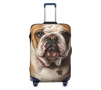 FJWSLCH Copertura per bagagli con bulldog inglese, approvata TSA, elastica, antigraffio, da viaggio, lavabile, adatta per bagagli da 45,7 a 81,7 cm, Nero , L