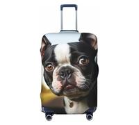 FJWSLCH Copertura per bagagli con cucciolo di cane Boston Terrier per valigia, approvata TSA, copertura elastica antigraffio per bagagli da viaggio, lavabile, adatta per bagagli da 45,7 a 81,7 cm,