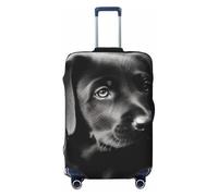 FJWSLCH Copertura per bagagli con cucciolo di labrador nero, approvata TSA, elastica, antigraffio, da viaggio, lavabile, adatta per bagagli da 45-81 cm, Nero , L