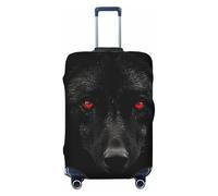 FJWSLCH Copertura per bagagli con lupo dagli occhi rossi neri e rossi per valigia, approvata TSA, copertura elastica antigraffio per bagagli da viaggio, lavabile, adatta per bagagli da 45-81 cm, Nero
