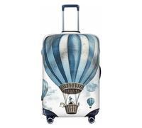 FJWSLCH Copertura per bagagli con mongolfiera blu per valigie approvata TSA, copertura elastica per valigia, antigraffio, da viaggio, lavabile, adatta per bagagli da 45,7 a 81,7 cm, Nero , M