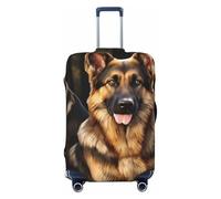FJWSLCH Copertura per bagagli con pastore tedesco, approvata TSA, elastica, antigraffio, da viaggio, lavabile, adatta per bagagli da 45-81 cm, Nero , XL