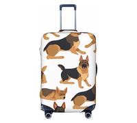 FJWSLCH Copertura per bagagli con pastore tedesco, approvata TSA, elastica, antigraffio, da viaggio, lavabile, adatta per bagagli da 45-81 cm, Nero , XL