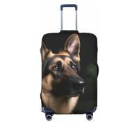 FJWSLCH Copertura per bagagli con pastore tedesco, approvata TSA, elastica, antigraffio, da viaggio, lavabile, adatta per bagagli da 45,7 a 81,7 cm, Nero , M