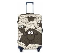 FJWSLCH Copertura per bagagli con pecora bianca e nera con cartoni animati per valigie approvata TSA copertura elastica per valigie antigraffio da viaggio copertura protettiva lavabile per bagagli da