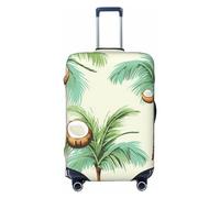 FJWSLCH Copertura per bagagli estiva con albero di cocco per valigia, approvata TSA, copertura elastica per valigia, antigraffio, da viaggio, lavabile, adatta per bagagli da 45-81 cm, Nero , L