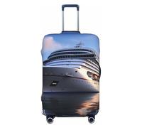 FJWSLCH Copertura per bagagli per valigie con navi da crociera approvata TSA, copertura elastica antigraffio per bagagli da viaggio, lavabile, adatta per bagagli da 45-81 cm, Nero , M