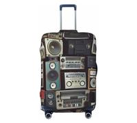 FJWSLCH Copertura per bagagli vintage Wall of Radio Boombox per valigie TSA approvata Copertura elastica per valigie antigraffio da viaggio Copertura protettiva per bagagli lavabile Custodia per