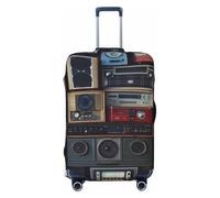 FJWSLCH Copertura per bagagli vintage Wall of Radio Boombox per valigie TSA approvata Copertura elastica per valigie antigraffio da viaggio Copertura protettiva per bagagli lavabile Custodia per