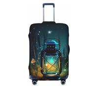 FJWSLCH Fireflies and Lantern - Copertura per bagagli per valigia, approvata TSA, elastica, antigraffio, da viaggio, lavabile, adatta per bagagli da 45-81 cm, Nero , S