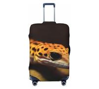 FJWSLCH Leopard Little Gecko - Copertura per valigia, approvata TSA, elastica, antigraffio, da viaggio, lavabile, adatta per bagagli da 45-81 cm, Nero , L