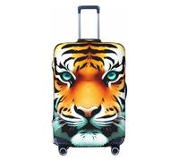 FJWSLCH Little Fat Tiger Head - Copertura elastica per valigia, approvata TSA, antigraffio, da viaggio, lavabile, adatta per bagagli da 45-81 cm, Nero , L