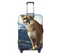 FJWSLCH Panther Mountain Lion - Copertura per valigia, approvata TSA, elastica, antigraffio, da viaggio, lavabile, adatta per bagagli da 45-81 cm, Nero , M